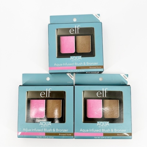 3 - ELF Aqua Infused Blush & Bronzer Bronzed Violet - Picture 1 of 2